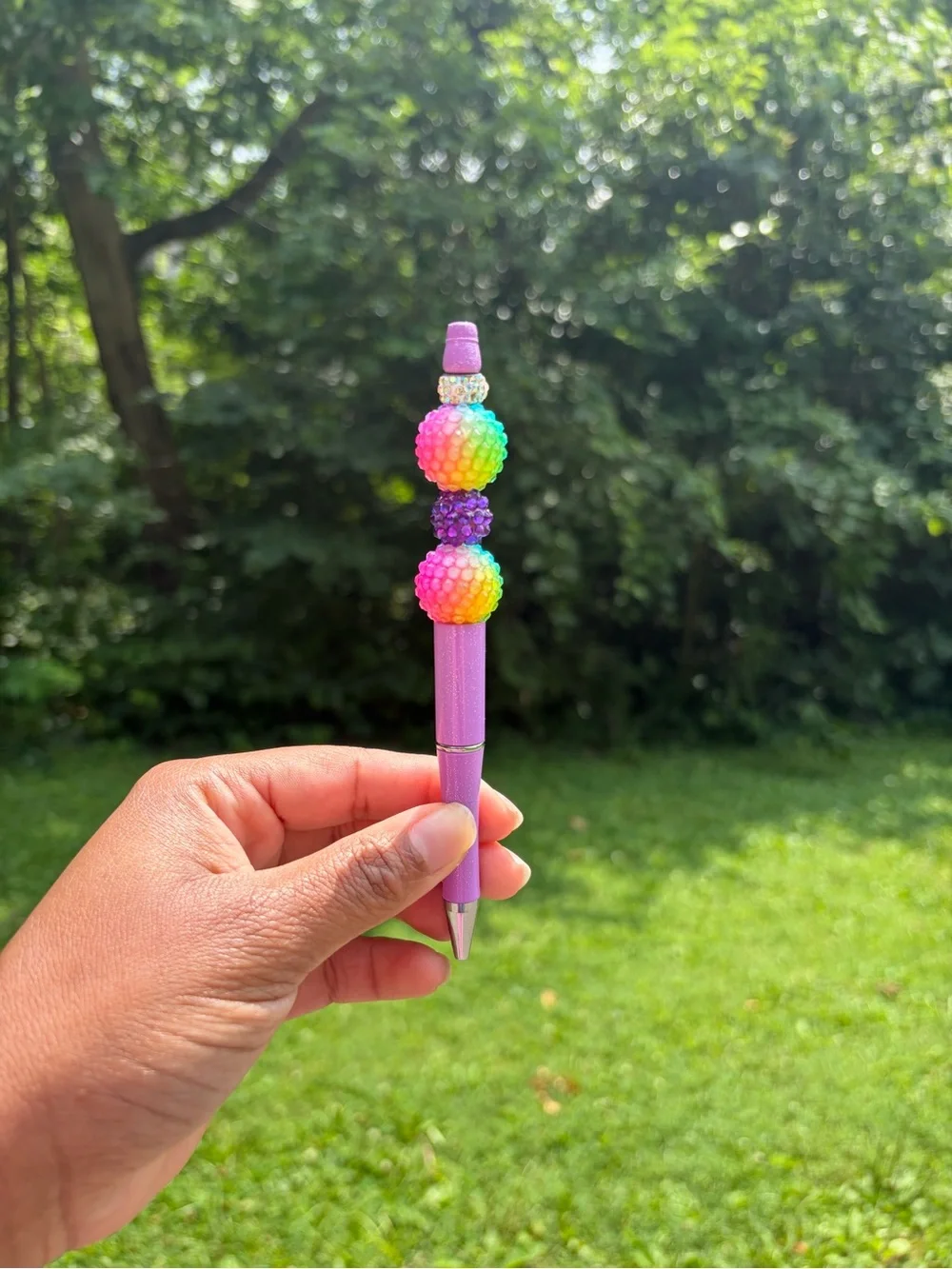 Colorful beaded ink pen